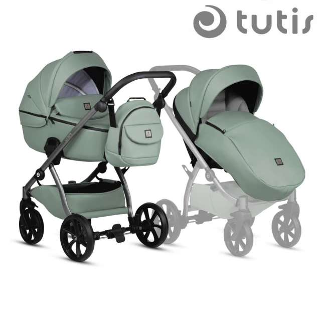 Tutis UNO 5+ Δερμάτινο καρότσι μωρού 2σε 1 039 Φασκόμηλο