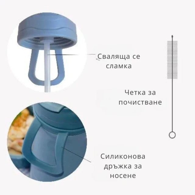 4441 Nuvita θερμός με καλαμάκι 500 ml Αγγλικό τριαντάφυλλο