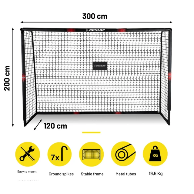 Τερματικό ποδοσφαιρικό τέρμα Dunlop 300x200x120