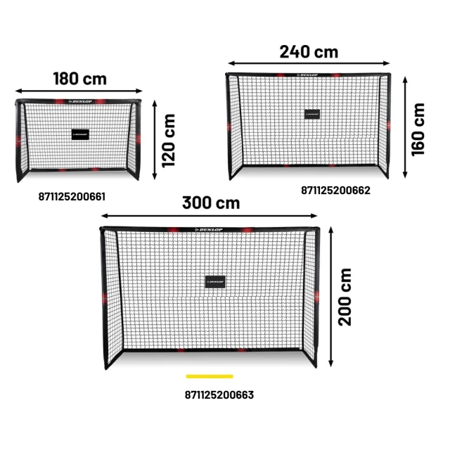 Τερματικό ποδοσφαιρικό τέρμα Dunlop 300x200x120