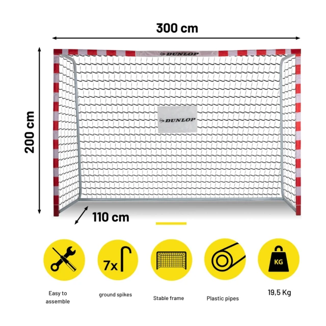 Τερματικό ποδοσφαιρικό τέρμα Dunlop 300x200x110 εκ.