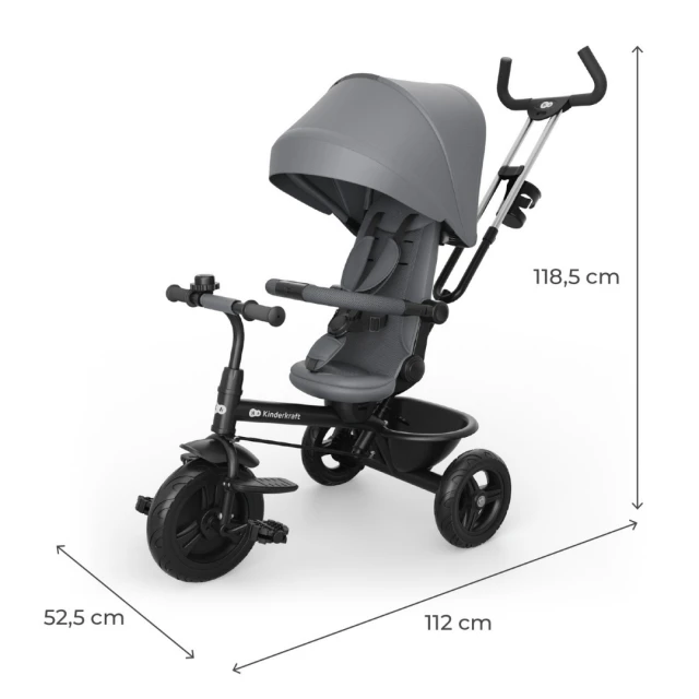 KinderKraft ASTON 2 PLUS τρίκυκλο GREY