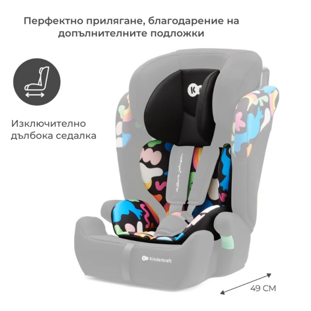 Κάθισμα αυτοκινήτου Kinderkraft COMFORT UP i-Size HAPPY SHAPES