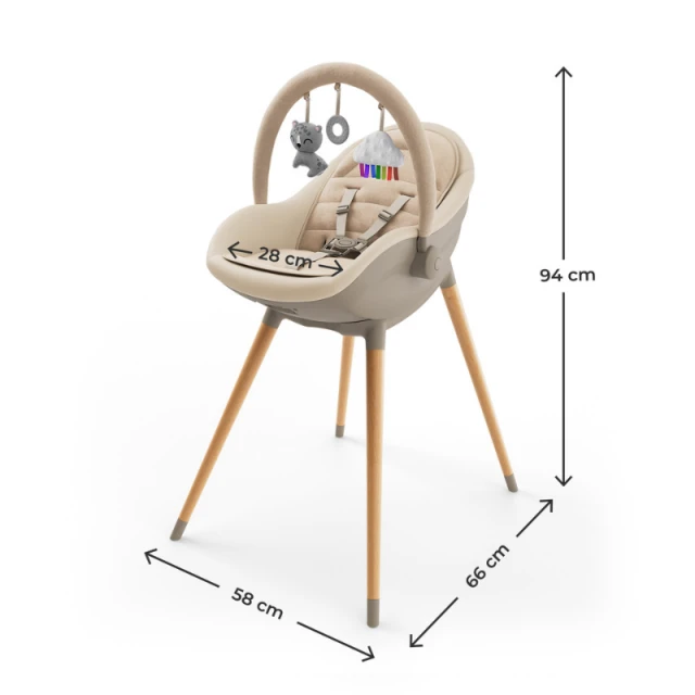 Καρεκλάκι μωρού KinderKraft FINI UP ΜΠΕΖ