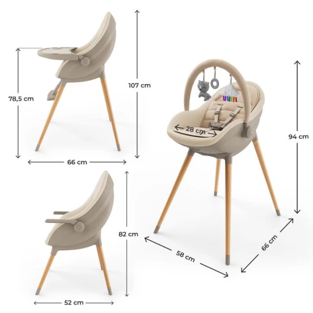 Καρεκλάκι μωρού KinderKraft FINI UP ΜΠΕΖ