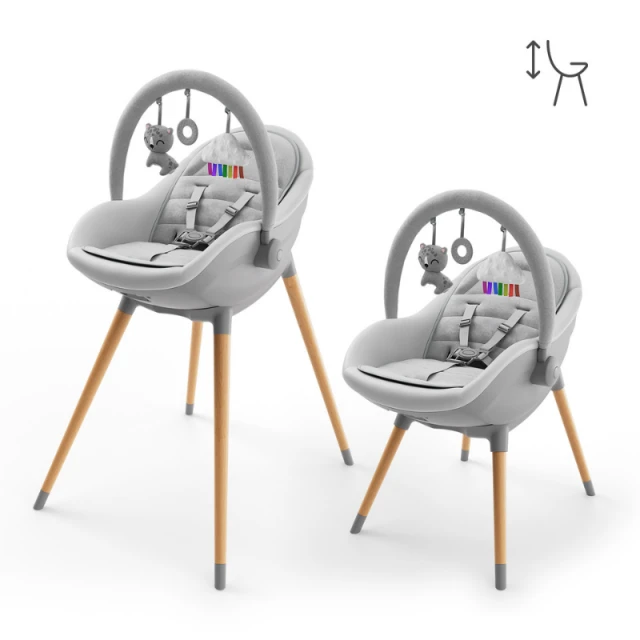 Παιδικό καρεκλάκι φαγητού KinderKraft FINI UP ΓΚΡΙ