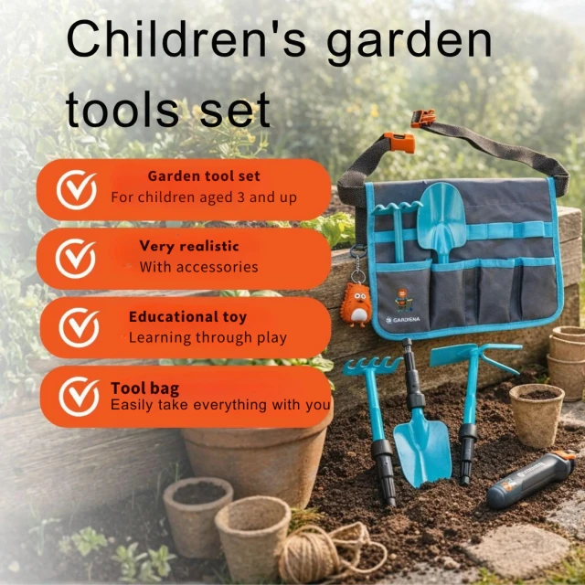 Σετ εργαλείων κηπουρικής για παιδιά Gardena Kids με θήκη