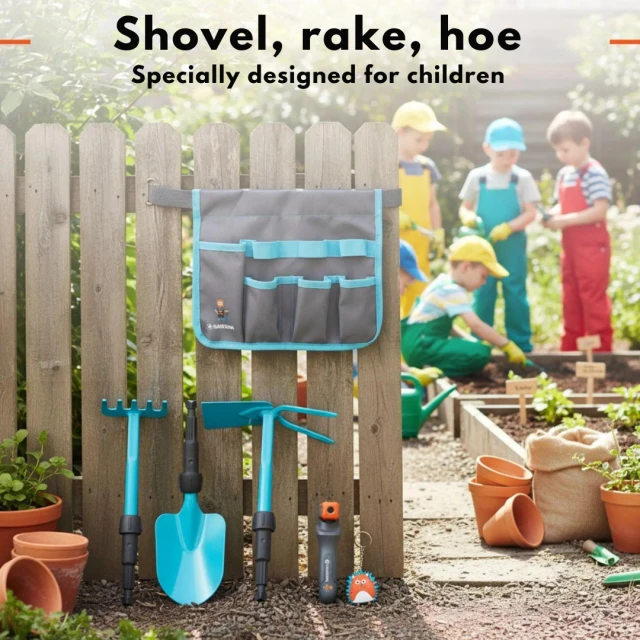 Σετ εργαλείων κηπουρικής για παιδιά Gardena Kids με θήκη