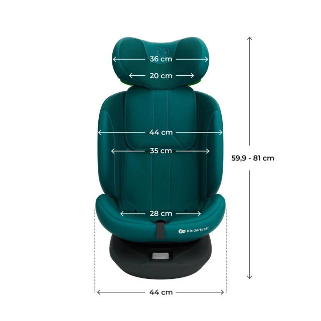 Κάθισμα αυτοκινήτου Kinderkraft I-Grow 2 PLUS 40-150 cm ΠΡΑΣΙΝΟ