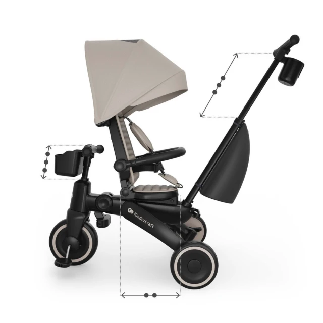 KinderKraft JAZZ 3 αναδιπλούμενο τρίκυκλο BEIGE