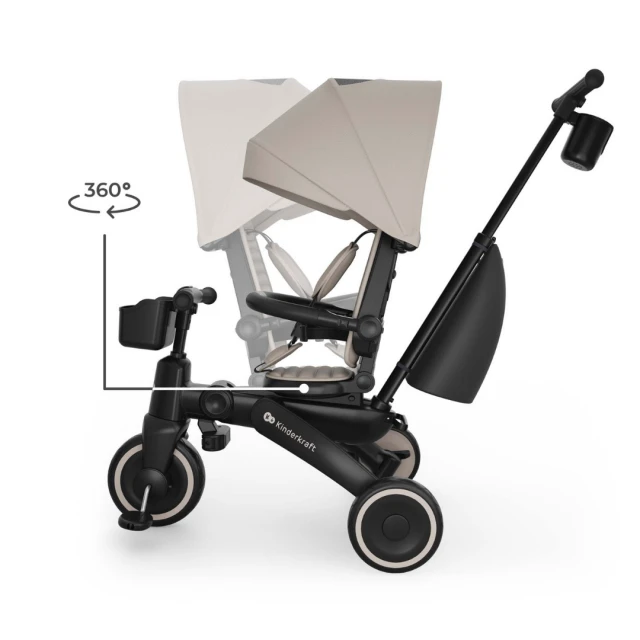 KinderKraft JAZZ 3 αναδιπλούμενο τρίκυκλο BEIGE