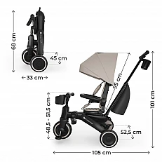 KinderKraft JAZZ 3 αναδιπλούμενο τρίκυκλο BEIGE
