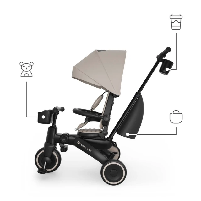 KinderKraft JAZZ 3 αναδιπλούμενο τρίκυκλο BEIGE