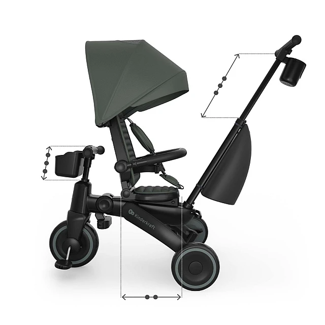 KinderKraft JAZZ 3 αναδιπλούμενο τρίκυκλο GREEN