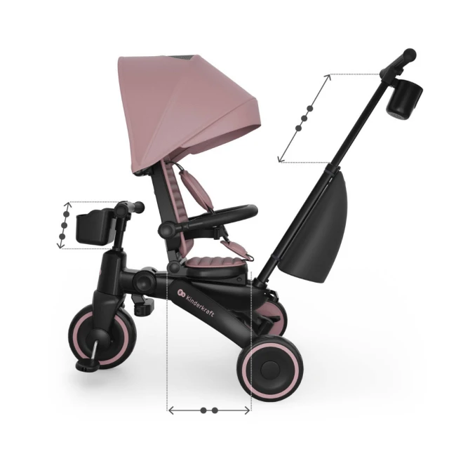 KinderKraft JAZZ 3 αναδιπλούμενο τρίκυκλο PINK