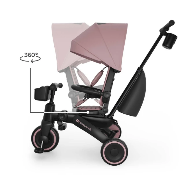 KinderKraft JAZZ 3 αναδιπλούμενο τρίκυκλο PINK
