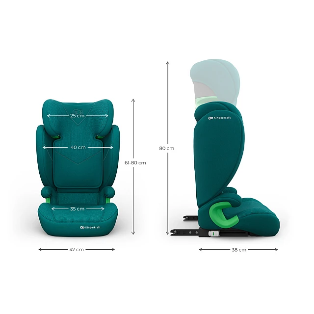 Κάθισμα αυτοκινήτου KinderKraft JUNIOR FIX 2 PLUS ΠΡΑΣΙΝΟ