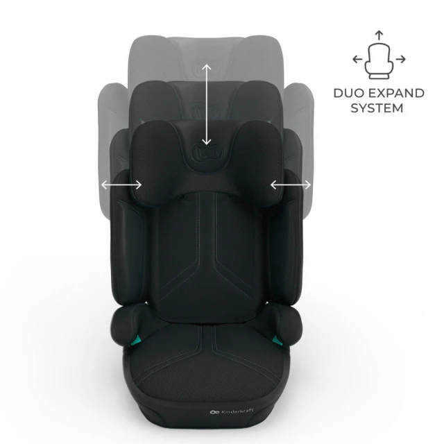 Κάθισμα αυτοκινήτου Kinderkraft XPAND 2 PRO 100-150 cm ΜΑΥΡΟ ΓΡΑΦΙΤΗ