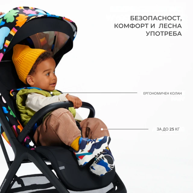 Καρότσι μωρού Kinderkraft NUBI 2 HAPPY SHAPES