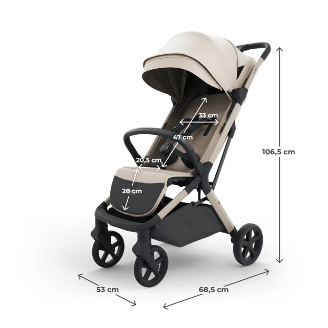 Καρότσι μωρού Kinderkraft NUBI 3 SAND BEIGE