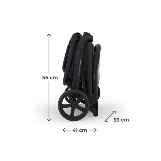 Παιδικό καρότσι Kinderkraft NUBI 3 MIDNIGHT BLACK
