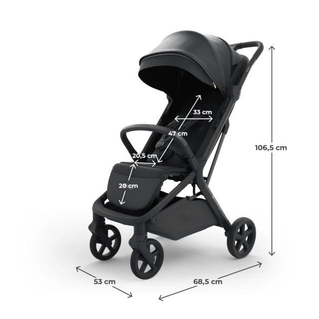 Παιδικό καρότσι Kinderkraft NUBI 3 MIDNIGHT BLACK