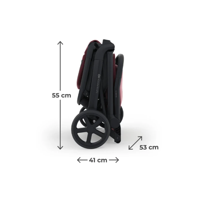 Βρεφικό καρότσι Kinderkraft NUBI 3 DARK RUBY