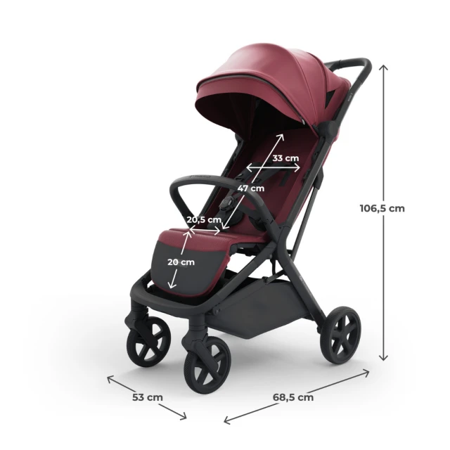 Βρεφικό καρότσι Kinderkraft NUBI 3 DARK RUBY