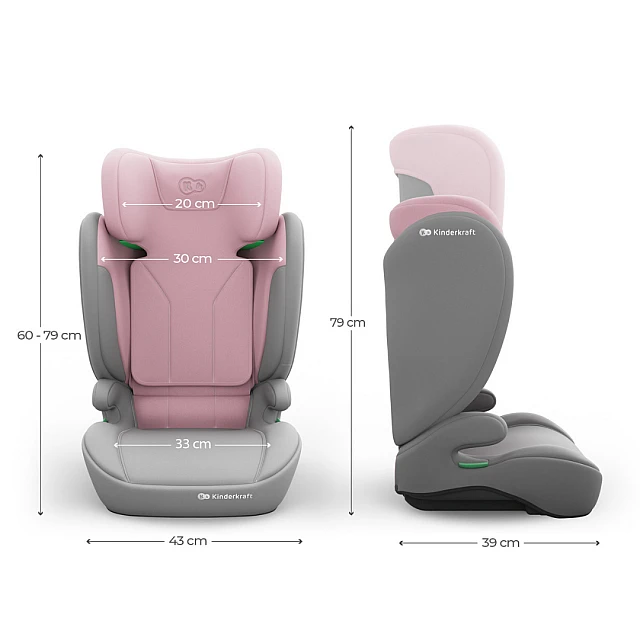 Κάθισμα αυτοκινήτου Kinderkraft I-SPARK 2 PLUS ροζ