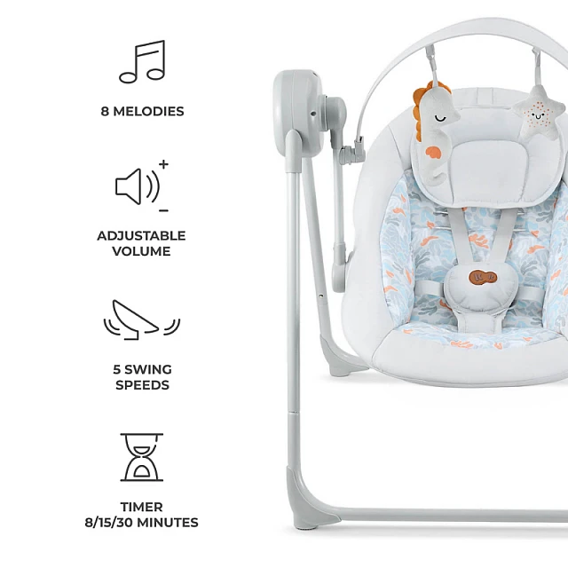 Κούνια μωρού Kinderkraft SWINGEE γκρι