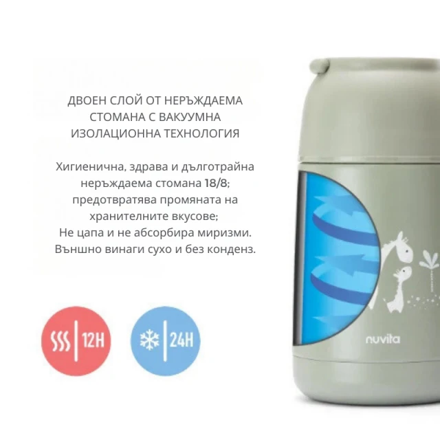 4475 Nuvita θερμικό κουτί 620 ml ΦΑΣΚΟΜΗΛΟ ΠΡΑΣΙΝΟ