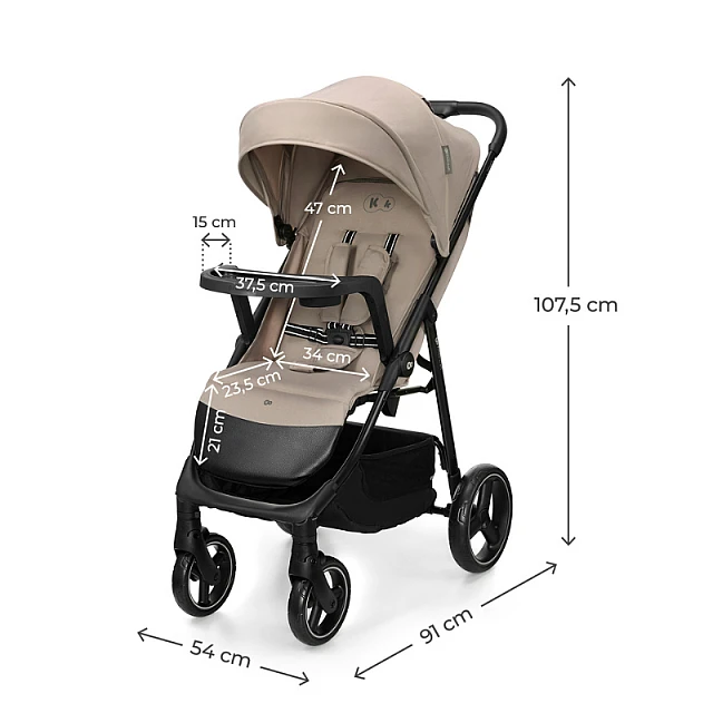 Παιδικό καρότσι Kinderkraft TRIG 3 με δίσκο STONE BEIGE