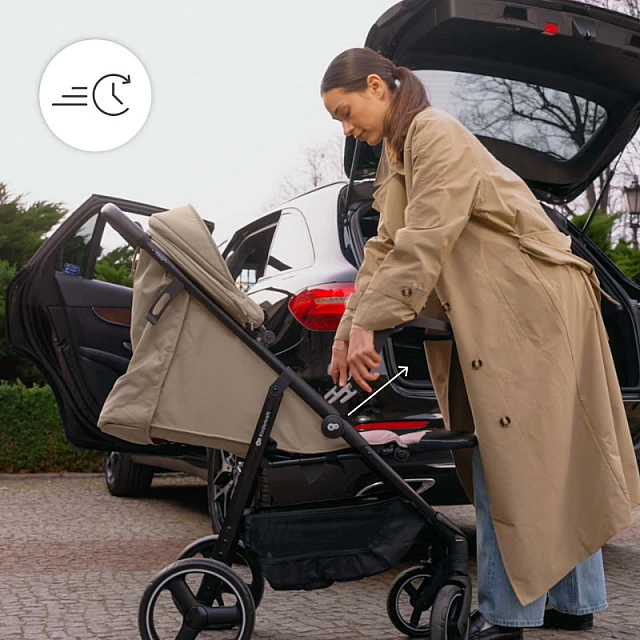 Παιδικό καρότσι Kinderkraft TRIG 3 με δίσκο ONYX BLACK