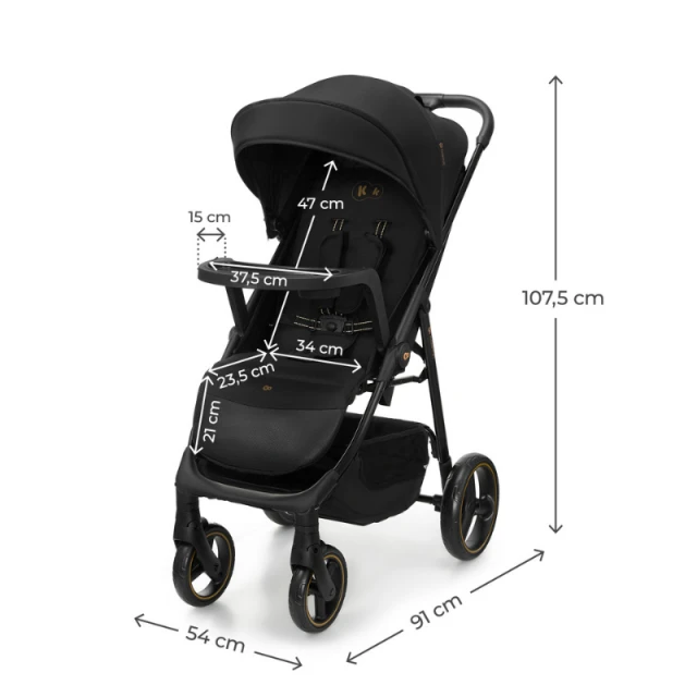 Παιδικό καρότσι Kinderkraft TRIG 3 με δίσκο ONYX BLACK