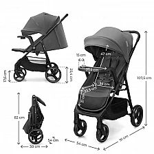 Παιδικό καρότσι Kinderkraft TRIG 3 με δίσκο Γρανίτης Γκρι