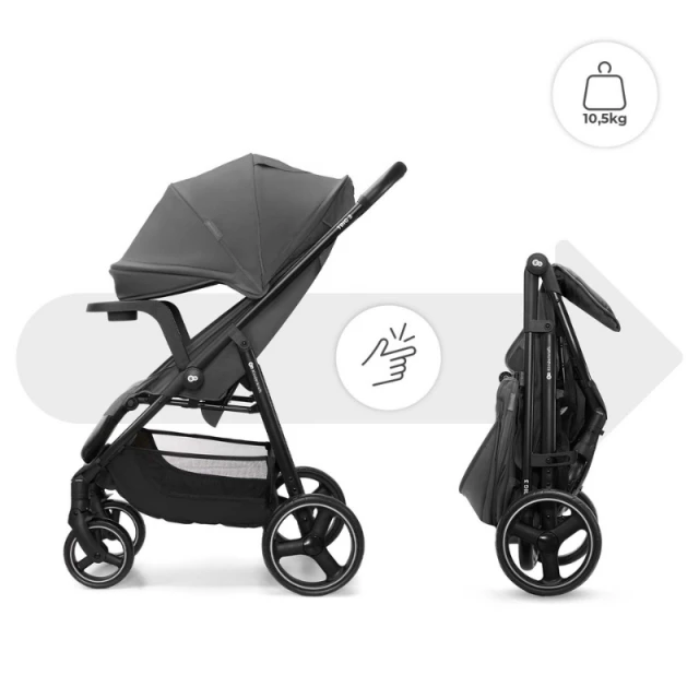 Παιδικό καρότσι Kinderkraft TRIG 3 με δίσκο Γρανίτης Γκρι