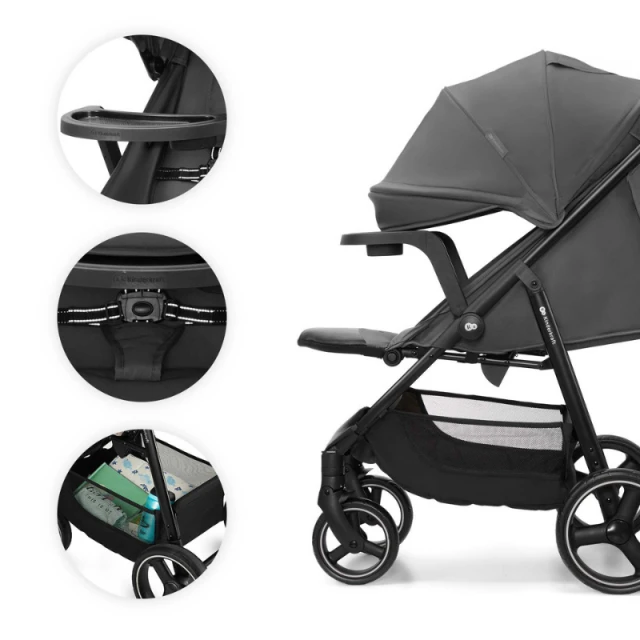 Παιδικό καρότσι Kinderkraft TRIG 3 με δίσκο Γρανίτης Γκρι