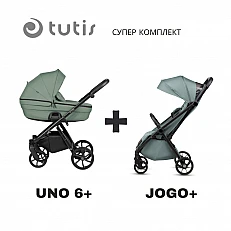 Tutis UNO 6+ καρότσι μωρού 2σε 1 130 Dark Ivy + JOGO+ μέντα