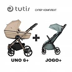 Tutis UNO 6+ καροτσάκι μωρού 2in1 146 Nougat + JOGO+ μέντα