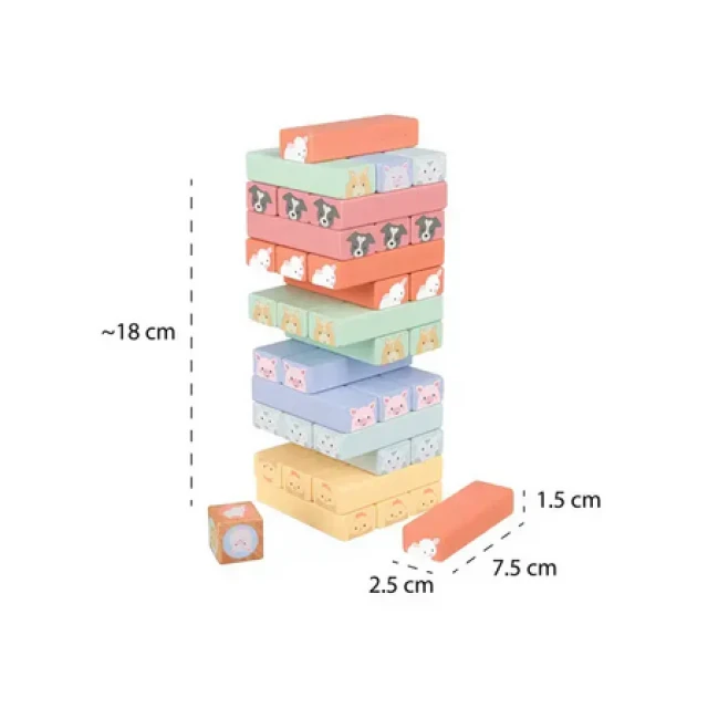 Ξύλινο παιχνίδι - Jenga - Ζώα φάρμας (FSC®)