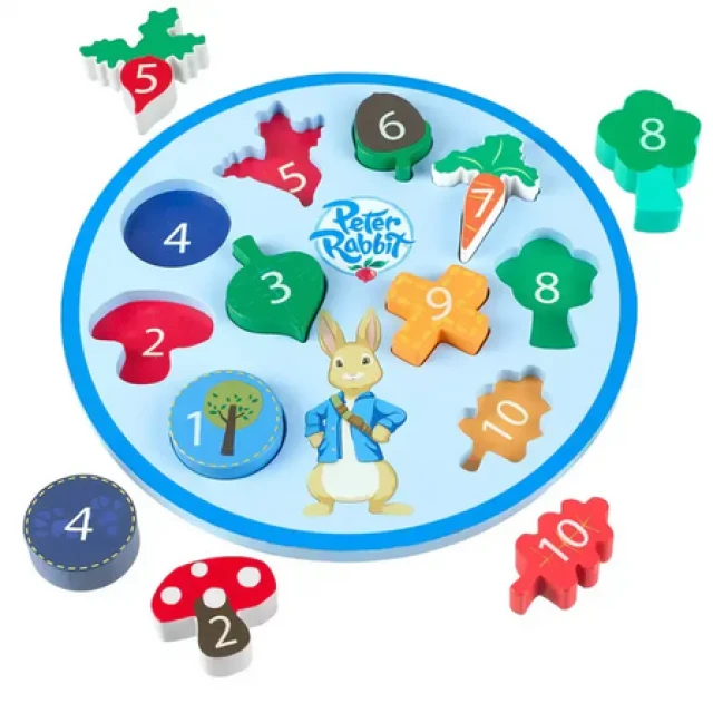 Ξύλινο παζλ Peter Rabbit, αριθμοί και μέτρηση