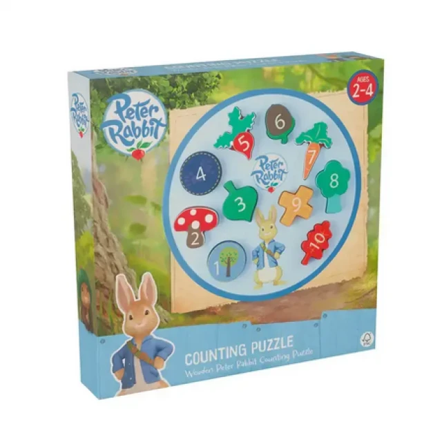 Ξύλινο παζλ Peter Rabbit, αριθμοί και μέτρηση