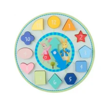 Ξύλινο Peter Rabbit Puzzle, Ρολόι, παστέλ χρώματα