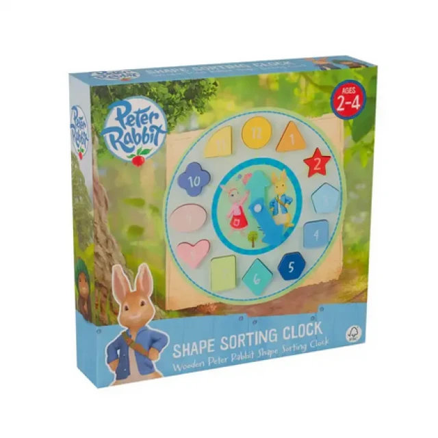 Ξύλινο Peter Rabbit Puzzle, Ρολόι, παστέλ χρώματα