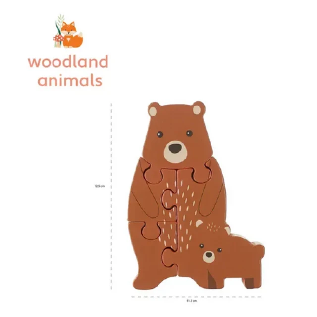 Ξύλινο παζλ Bears - Woodland Animals
