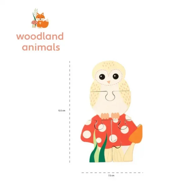 Ξύλινο παζλ Forest Owl - Woodland Animals
