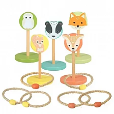 Ξύλινο παιχνίδι με δαχτυλίδια - "Κυνηγώντας ζώα του δάσους"