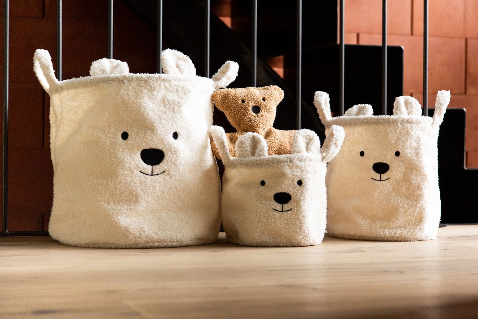 Καλάθι αποθήκευσης 25x20x20 cm teddy white