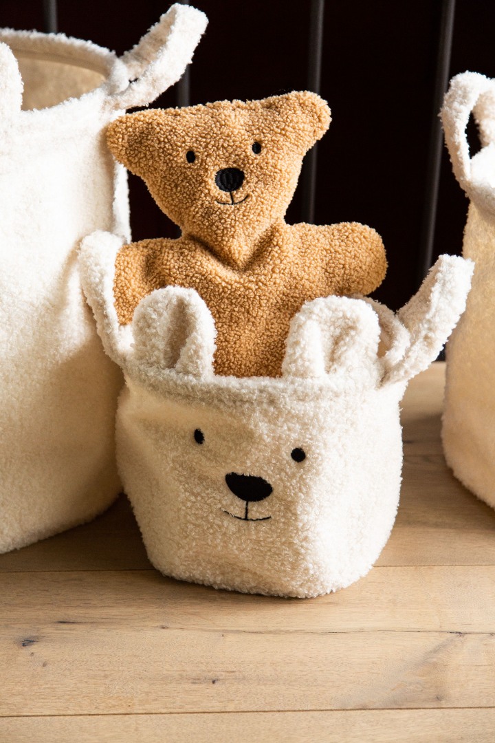 Καλάθι αποθήκευσης 25x20x20 cm teddy white