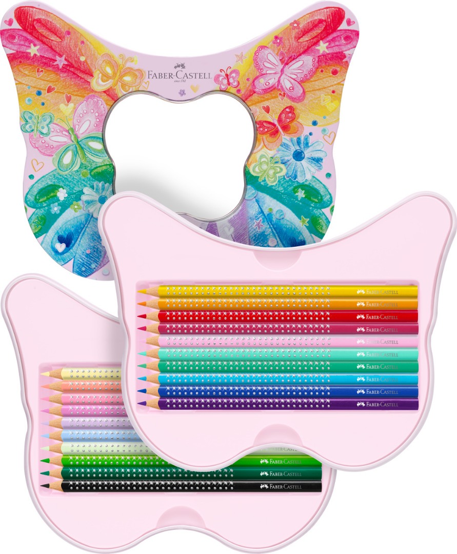 Faber-Castell Χρωματιστά μολύβια Sparkle, κουτί - πεταλούδα, 20 χρώματα